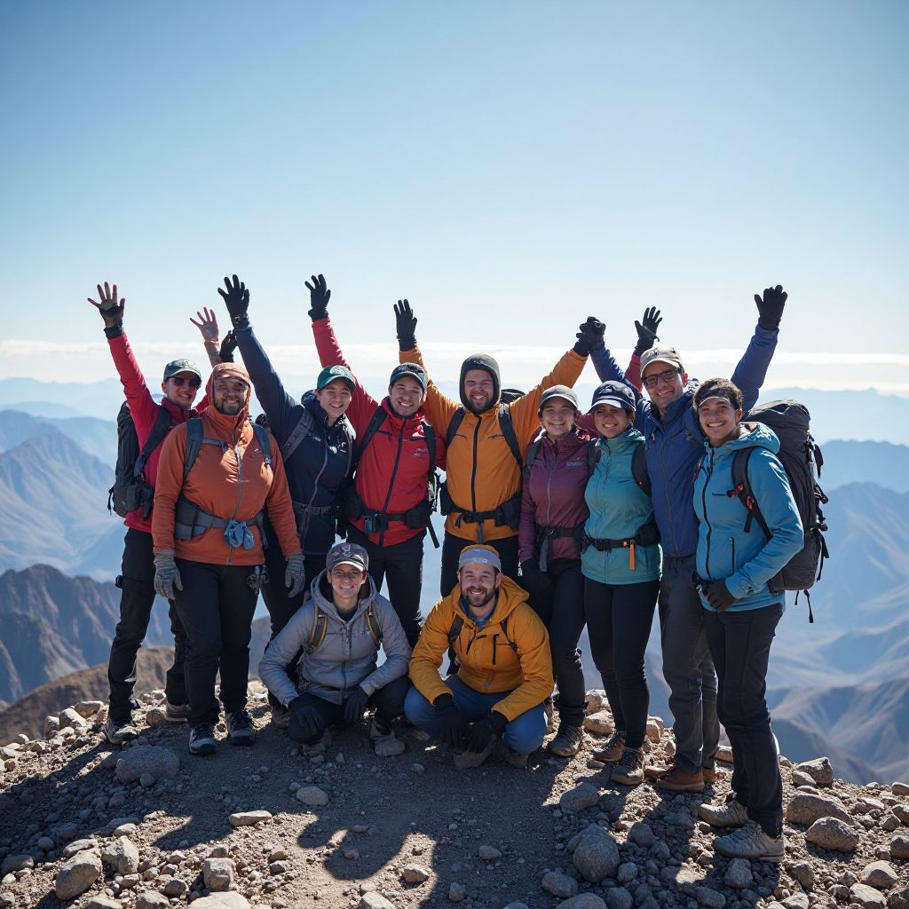 Group summit celebration