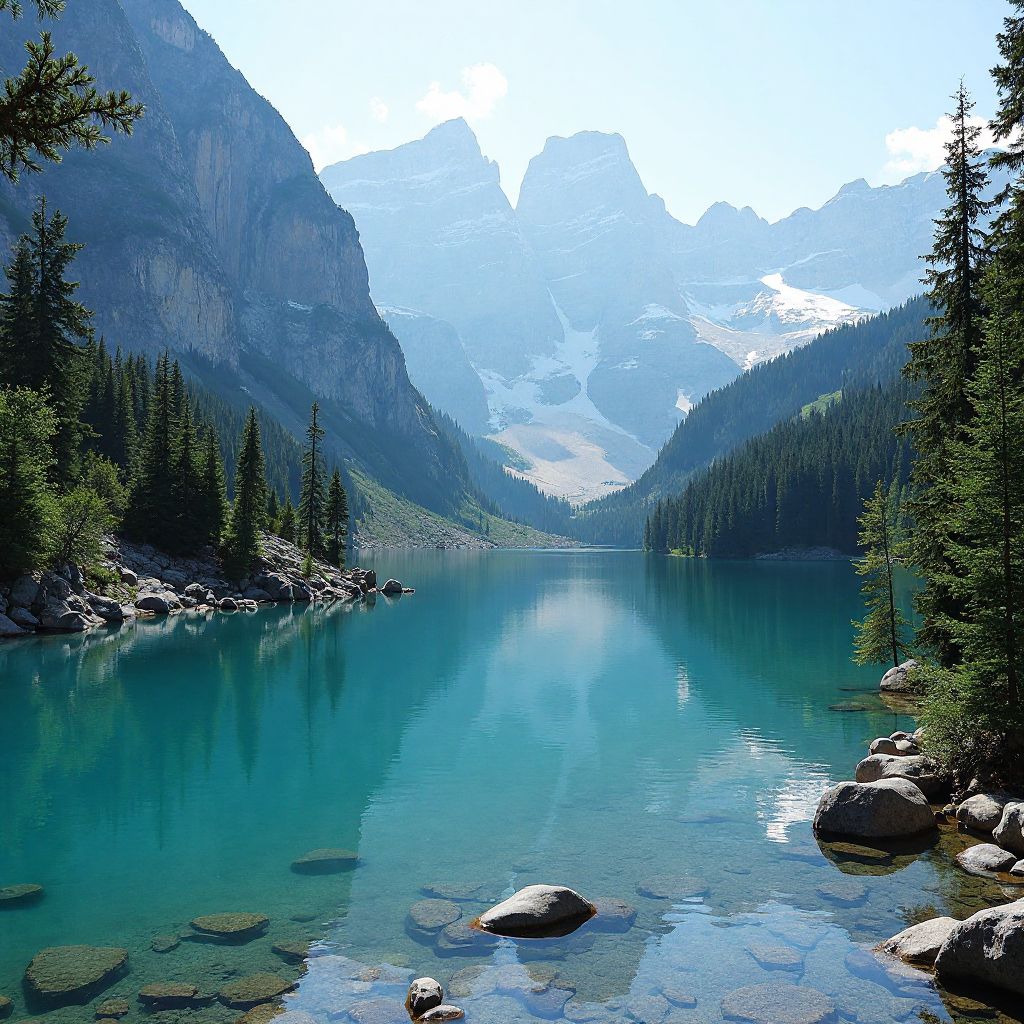 Mountain lake reflection